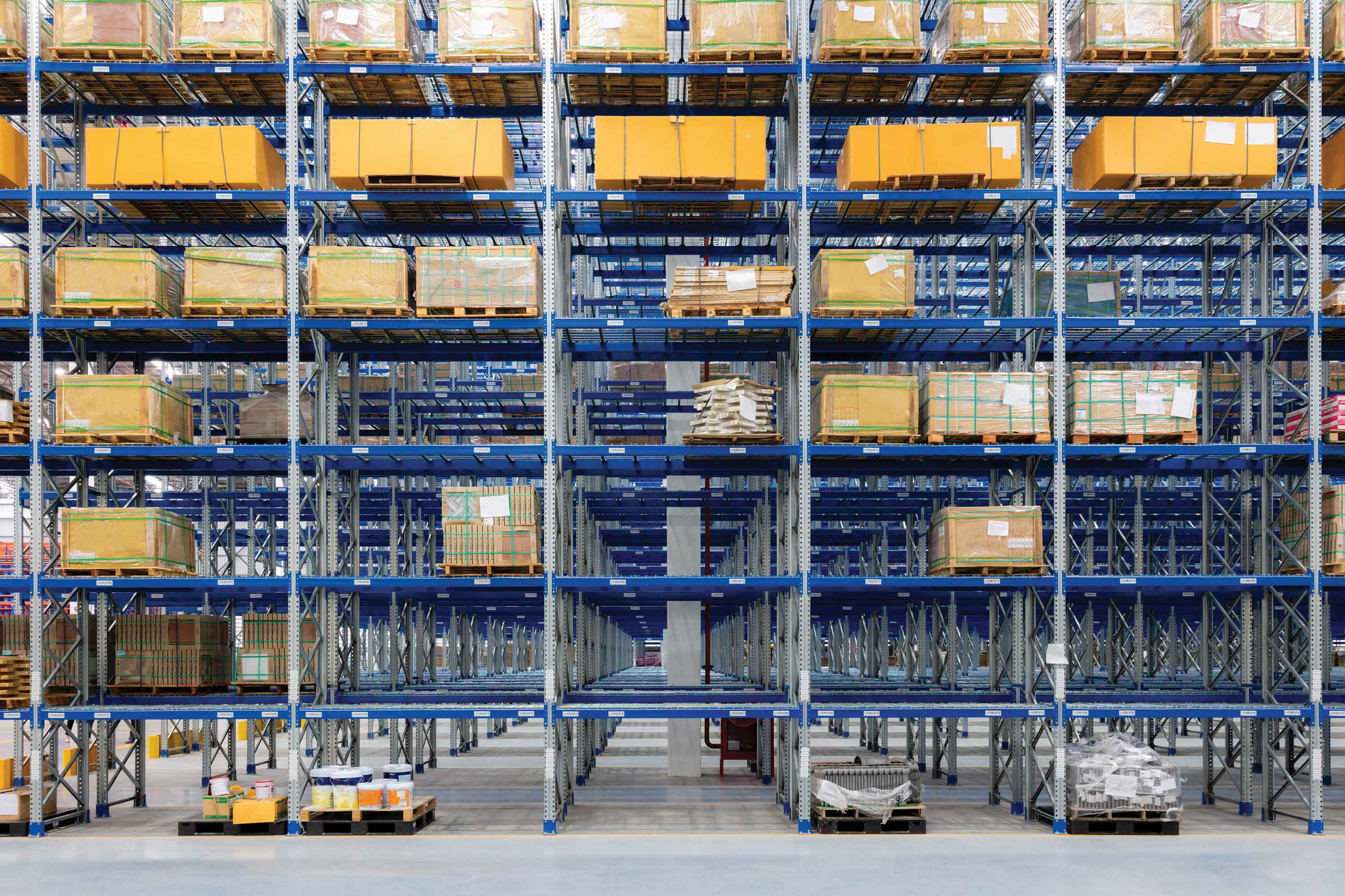 Picture of warehouse with packaged products